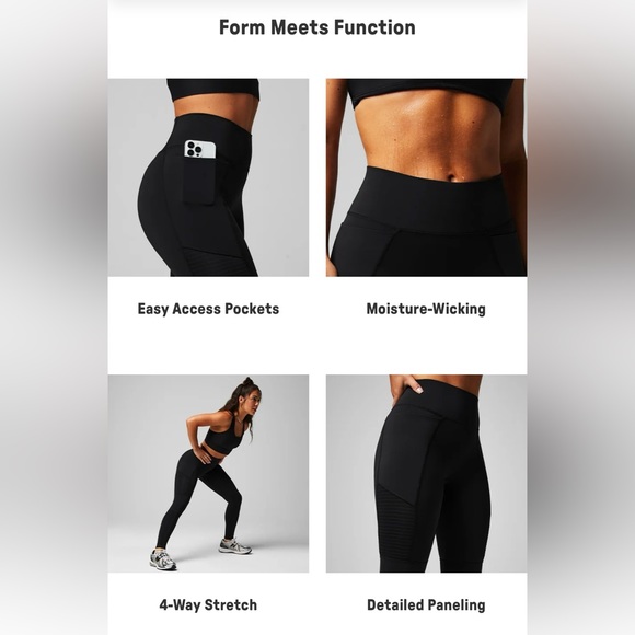 Fabletics Motion365+ High-Waisted Moto Legging | Size: Large - Picture 8 of 8